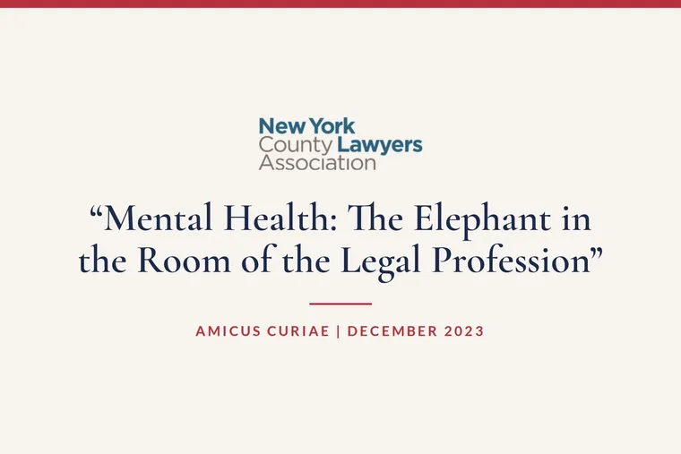 Mental Health: The Elephant in the Room of the Legal Profession